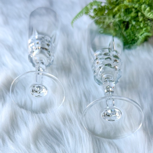 Vintage Cristal d'Arques Durand Chateaudun Fine French Champagne Flute Cut Glass - Picture 6 of 6